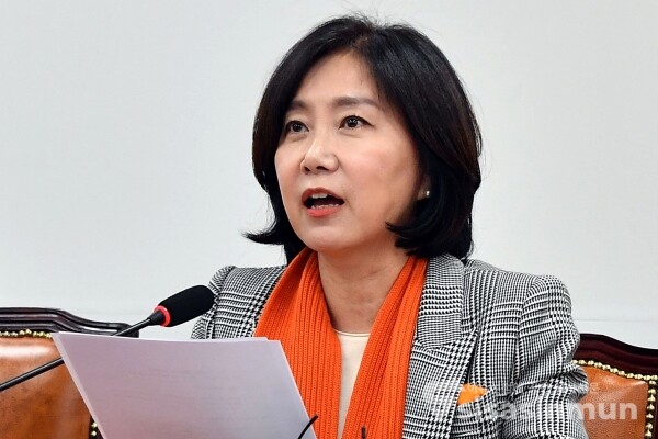 22일 허은아 대표가 모두발언을 하고 있다.