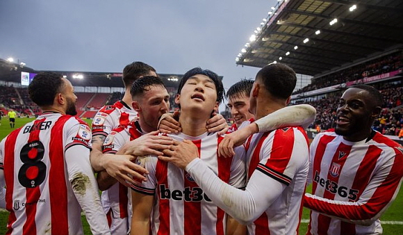 배준호, 잉글랜드 챔피언십 33라운드 만에 시즌 첫 골 신고/ 사진: ⓒ스토크 시티 소셜 미디어