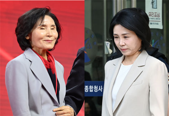 김문수 국민의힘 대선 후보 배우자인 설난영 여사(좌)와 이재명 더불어민주당 대선 후보 배우자인 김혜경 여사(우). ⓒ뉴시스