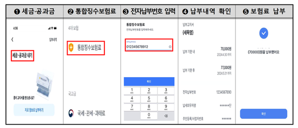 토스를 통해 보험료를 납부하는 과정. ⓒ국민건강보험공단