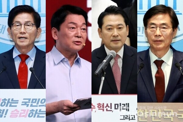 (좌측부터) 국민의힘 김문수, 안철수, 장동혁, 조경태 당 대표 후보. 사진 / 시사신문DB
