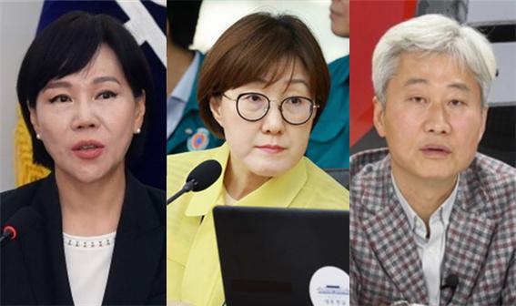 (왼쪽부터) 전현희 더불어민주당 최고위원, 이재명 대통령 최측근인 김현지 제1부속실장, 김근식 국민의힘 송파병 당협위원장. 사진 / 시사포커스DB(좌, 우), ⓒ뉴시스(중)