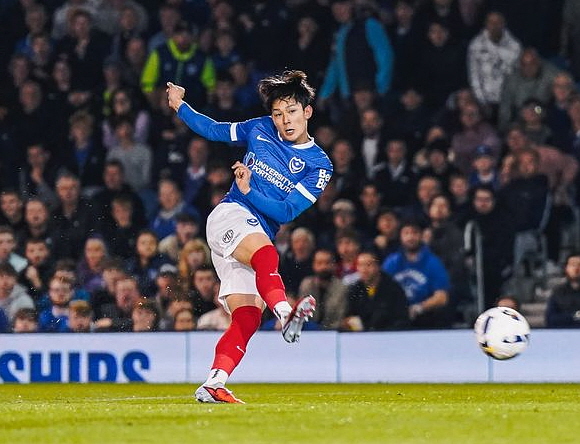 양민혁, 포츠머스 데뷔골 신고. ⓒ포츠머스 FC 소셜 미디어
