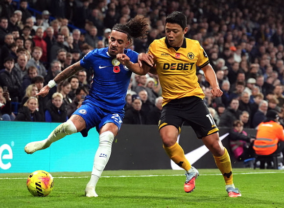 황희찬, 첼시전에서 침묵하며 공격 포인트 획득 실패. ⓒAP/뉴시스